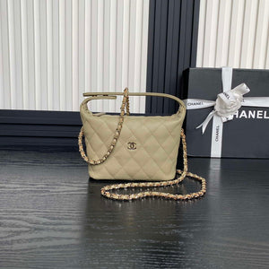 Chanel 25C AP4386 Hobo Grained Calfskin & Gold-Tone Metal Ligth Green - Default Title - View 1