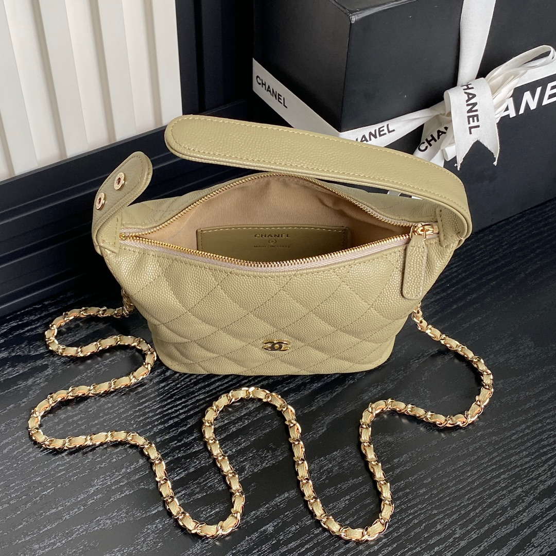Chanel 25C AP4386 Hobo Grained Calfskin & Gold-Tone Metal Ligth Green - Default Title - View 8