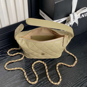 Chanel 25C AP4386 Hobo Grained Calfskin & Gold-Tone Metal Ligth Green - Default Title - View 8