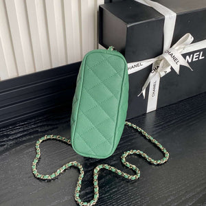Chanel 25C AP4386 Hobo Grained Calfskin & Gold-Tone Metal Green - Default Title - View 6