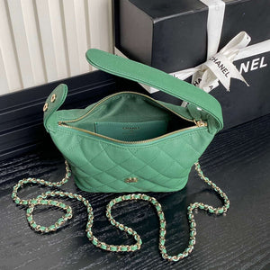 Chanel 25C AP4386 Hobo Grained Calfskin & Gold-Tone Metal Green - Default Title - View 7