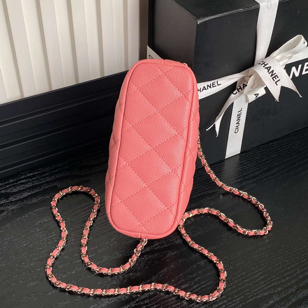 Chanel 25C AP4386 Hobo Grained Calfskin & Gold-Tone Metal Pink