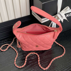 Chanel 25C AP4386 Hobo Grained Calfskin & Gold-Tone Metal Pink - Default Title - View 7