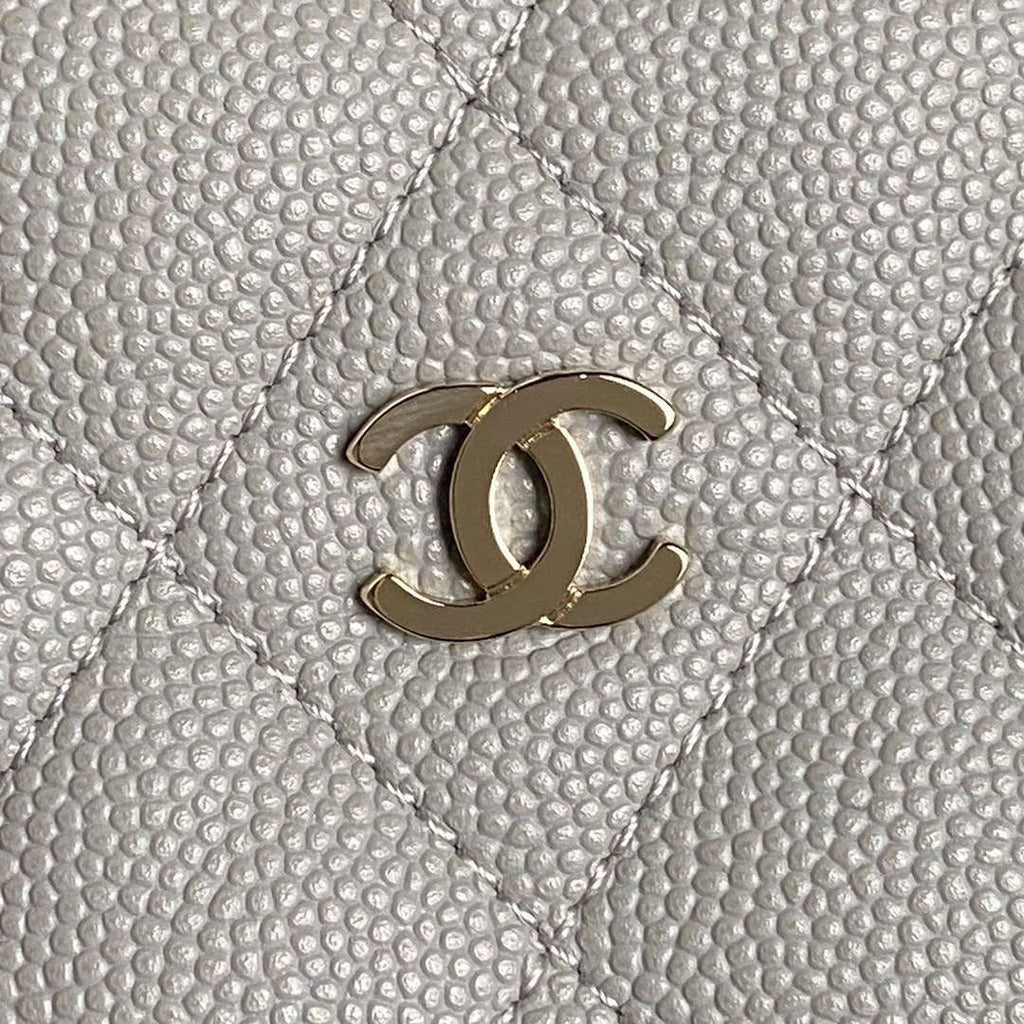 Chanel 25C AP4386 Hobo Grained Calfskin & Gold-Tone Metal Gray