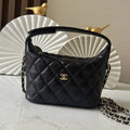 Chanel 25C AP4386 Hobo Grained Calfskin & Gold-Tone Metal Black - Default Title - View 1