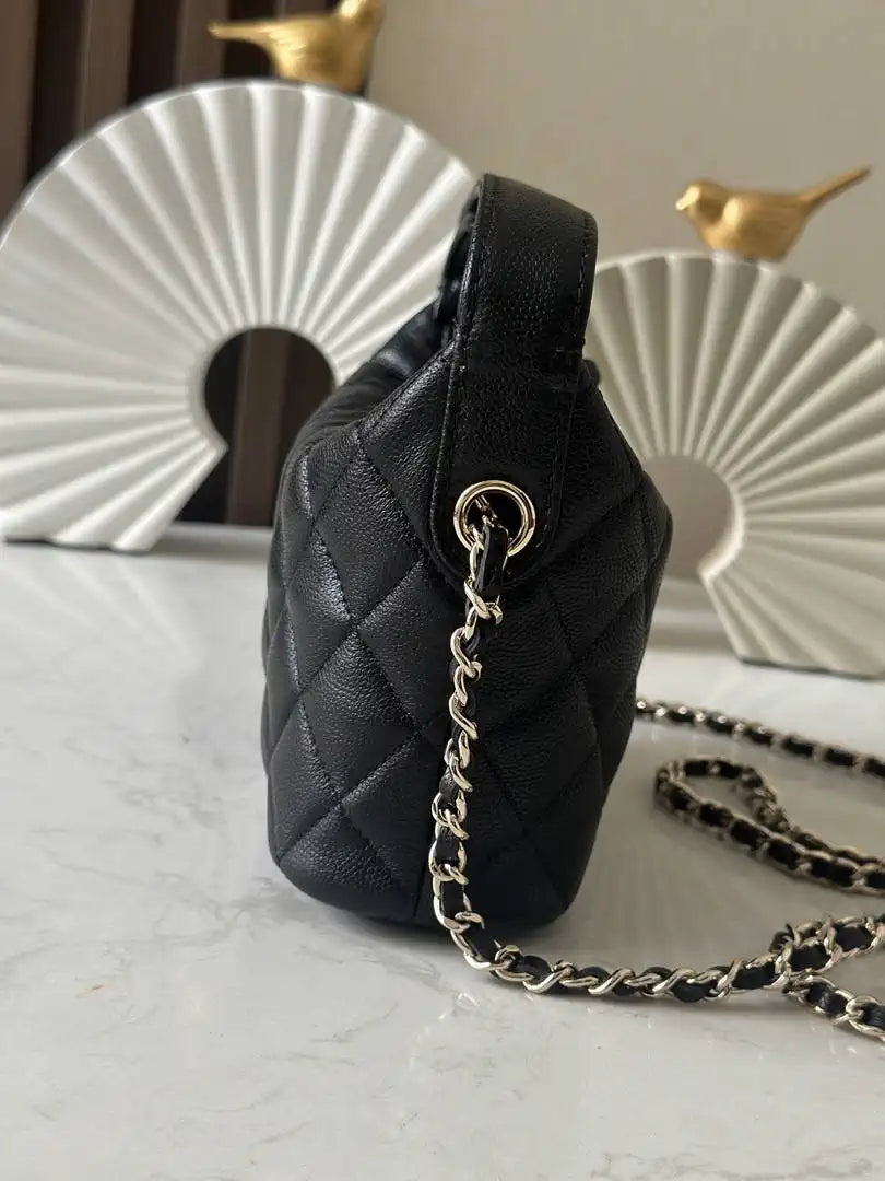 Chanel 25C AP4386 Hobo Grained Calfskin & Gold-Tone Metal Black - Default Title - View 2