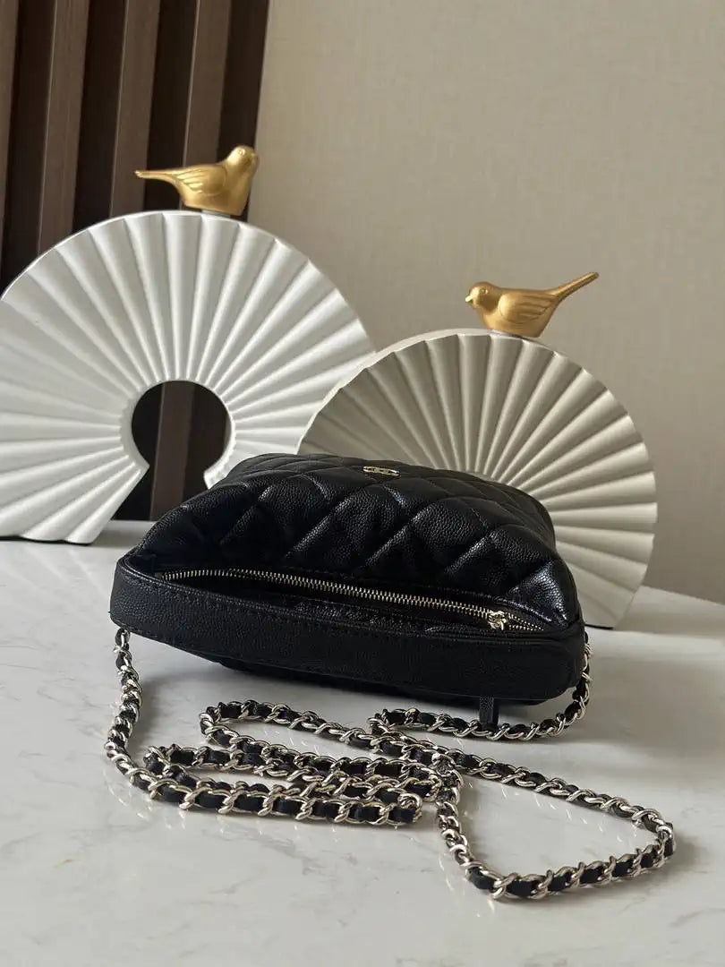 Chanel 25C AP4386 Hobo Grained Calfskin & Gold-Tone Metal Black - Default Title - View 3