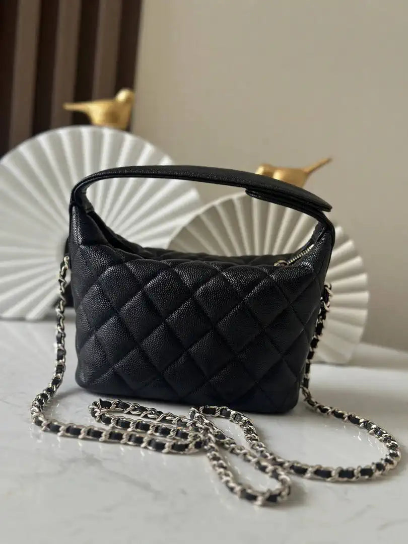 Chanel 25C AP4386 Hobo Grained Calfskin & Gold-Tone Metal Black - Default Title - View 4