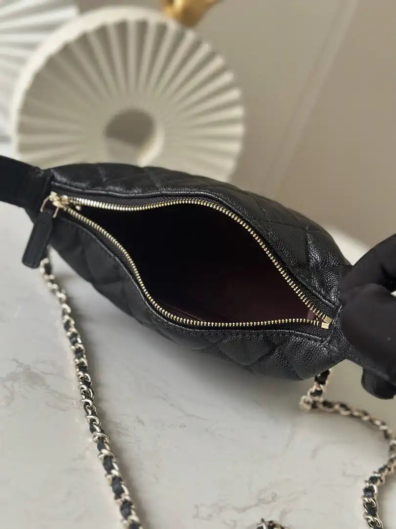 Chanel 25C AP4386 Hobo Grained Calfskin & Gold-Tone Metal Black - Default Title - View 7
