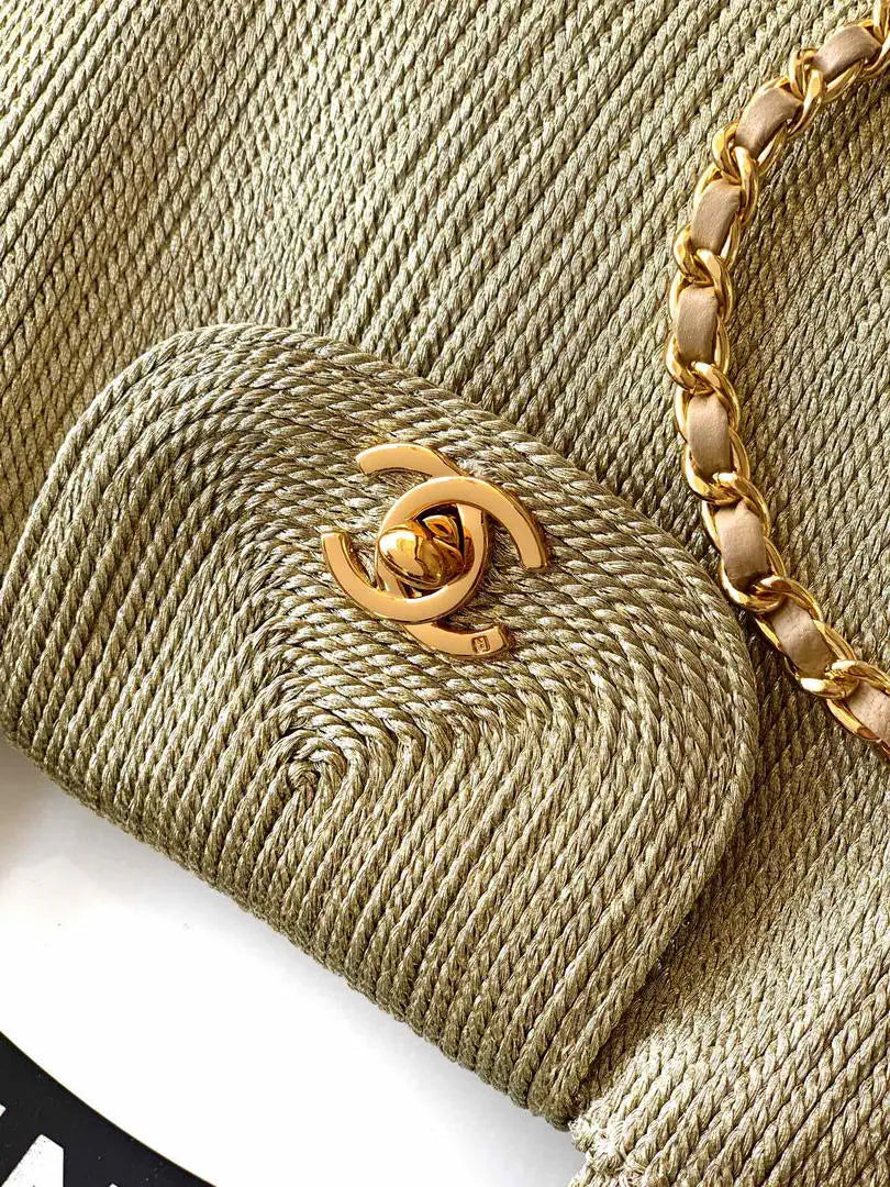 Chanel 25C AS4416 Mini Shopping Bag In Gold thread weaving