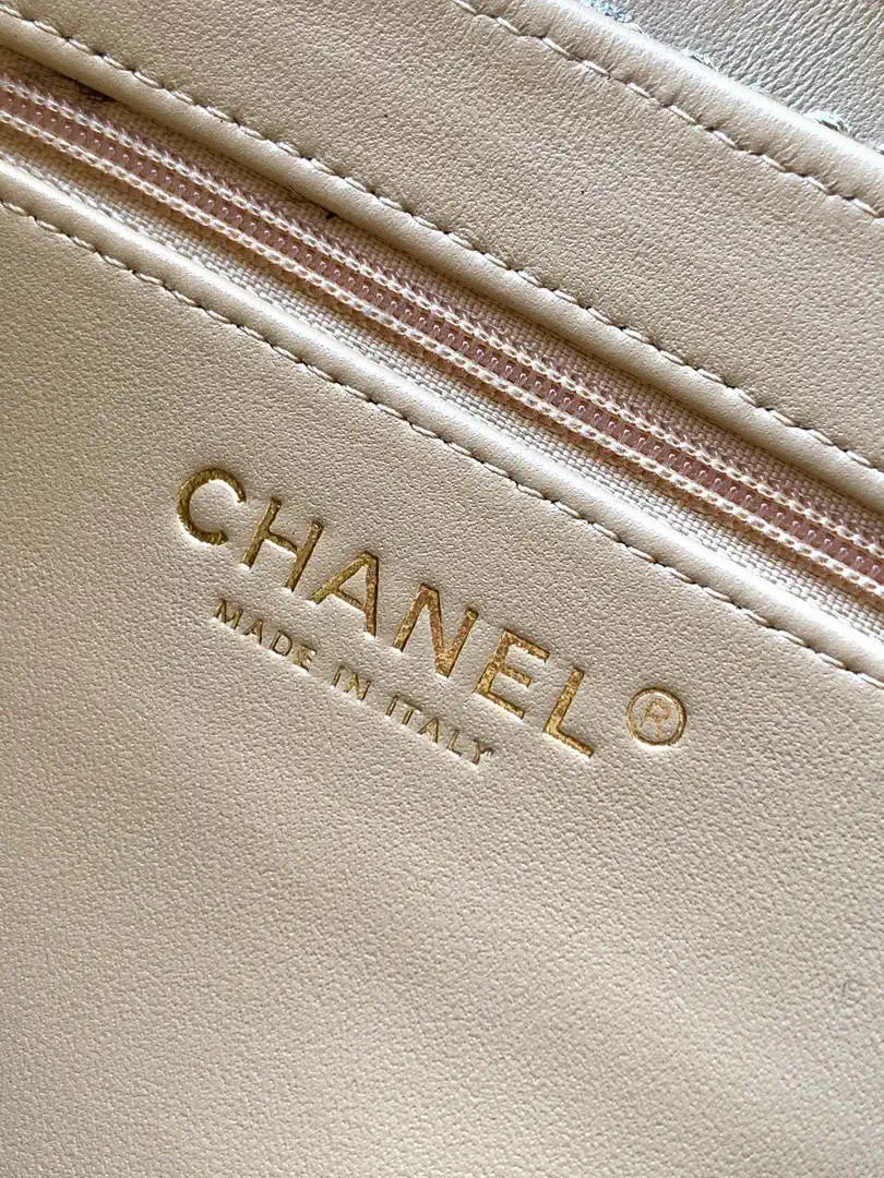 Chanel 25C AS4416 Mini Shopping Bag In Gold thread weaving