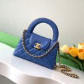 Chanel 25C AS4416 Mini Shopping Bag shiny aged Calfskin Blue - Default Title - View 1