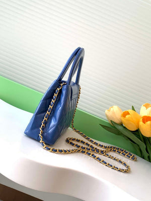 Chanel 25C AS4416 Mini Shopping Bag shiny aged Calfskin Blue - Default Title - View 2