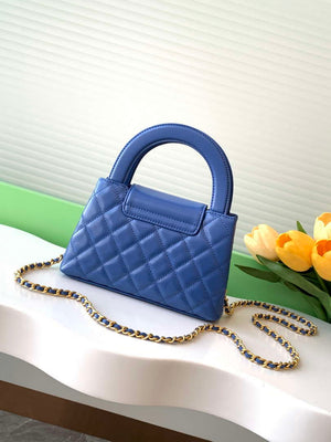 Chanel 25C AS4416 Mini Shopping Bag shiny aged Calfskin Blue - Default Title - View 3