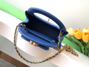 Chanel 25C AS4416 Mini Shopping Bag shiny aged Calfskin Blue - Default Title - View 8