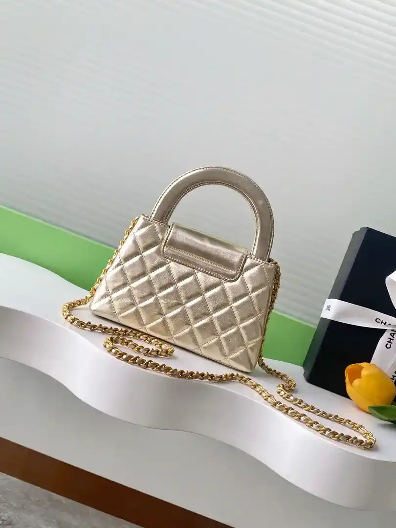 Chanel 25C AS4416 Mini Shopping Bag shiny Calfskin Gold