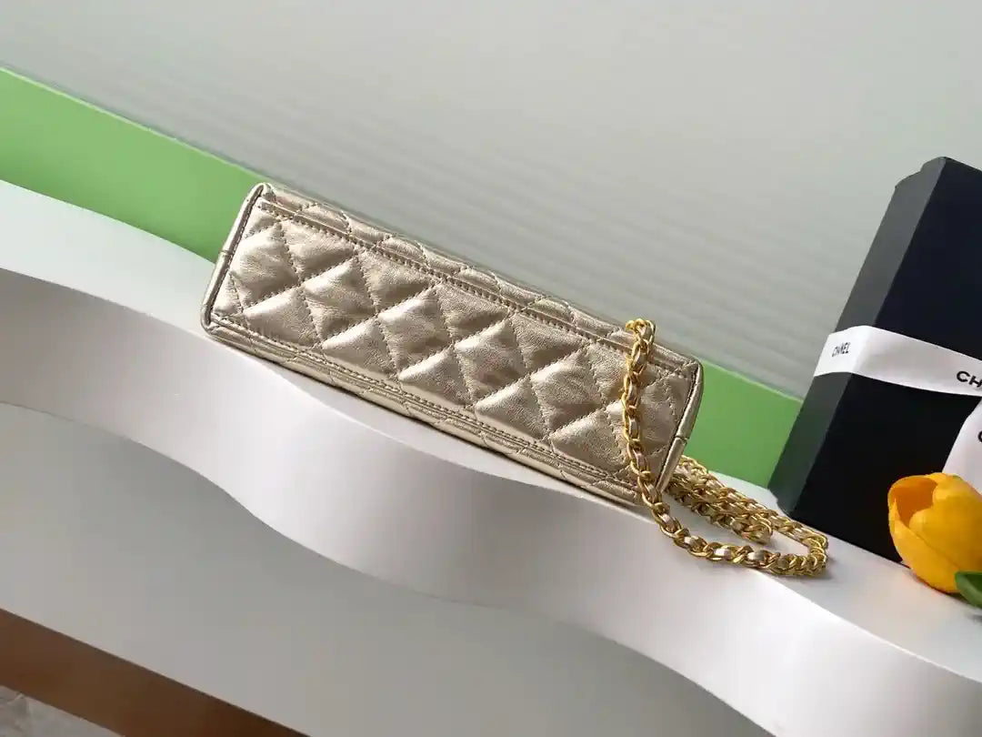 Chanel 25C AS4416 Mini Shopping Bag shiny Calfskin Gold