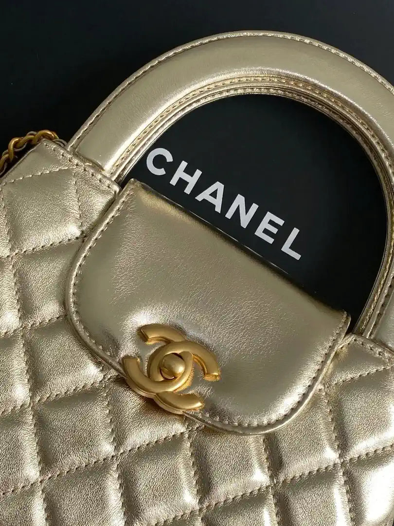 Chanel 25C AS4416 Mini Shopping Bag shiny Calfskin Gold