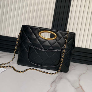 Chanel 25C AS5036 Small Tote Lambskin & Gold-Tone Metal Black - Default Title - View 2