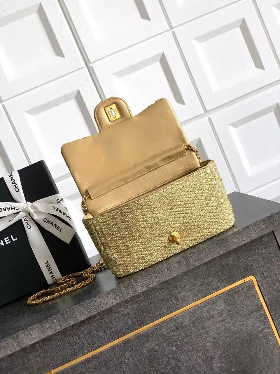 Chanel 25C AS5279 Flap bag Braided Lurex & Gold-Tone Metal