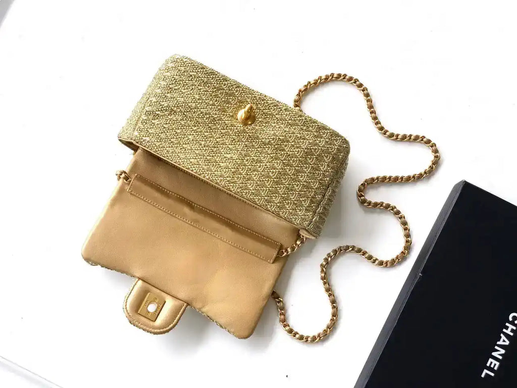 Chanel 25C AS5279 Flap bag Braided Lurex & Gold-Tone Metal