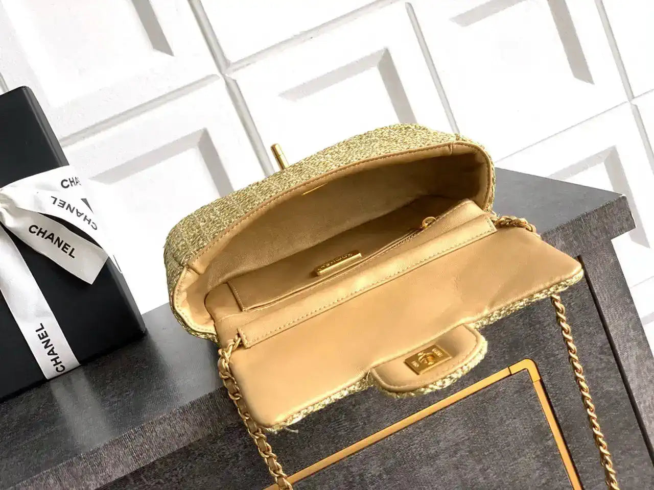 Chanel 25C AS5279 Flap bag Braided Lurex & Gold-Tone Metal