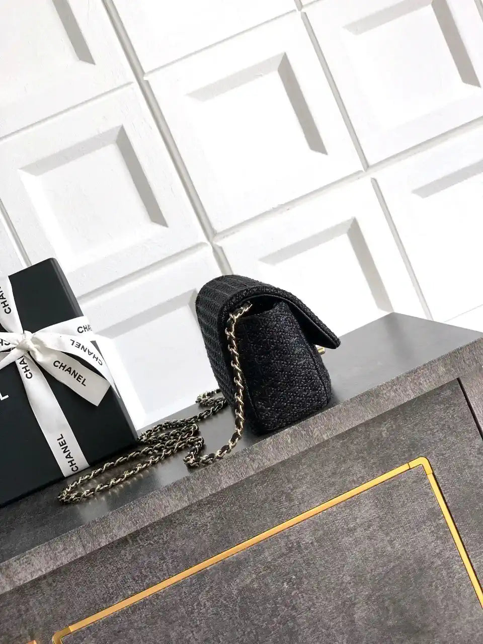 Chanel 25C AS5279 Flap bag Braided Lurex & Gold-Tone Metal Black