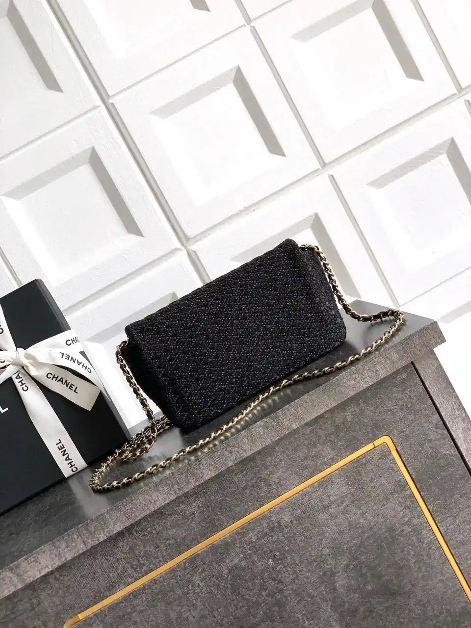 Chanel 25C AS5279 Flap bag Braided Lurex & Gold-Tone Metal Black