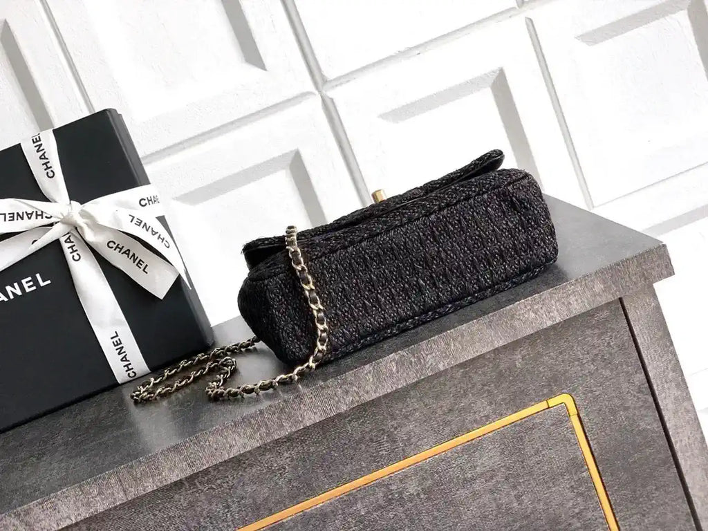 Chanel 25C AS5279 Flap bag Braided Lurex & Gold-Tone Metal Black
