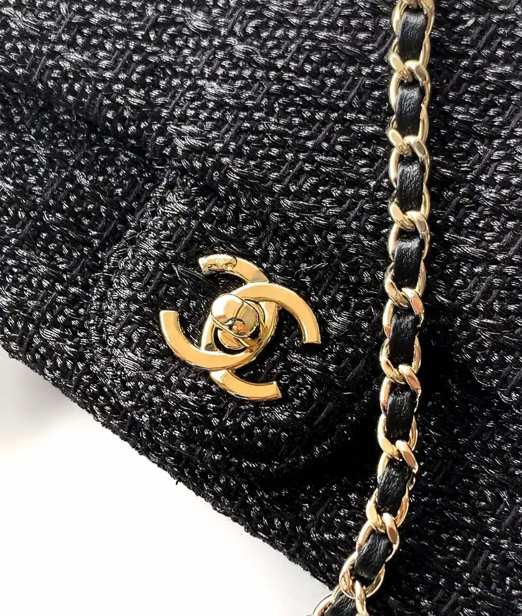 Chanel 25C AS5279 Flap bag Braided Lurex & Gold-Tone Metal Black