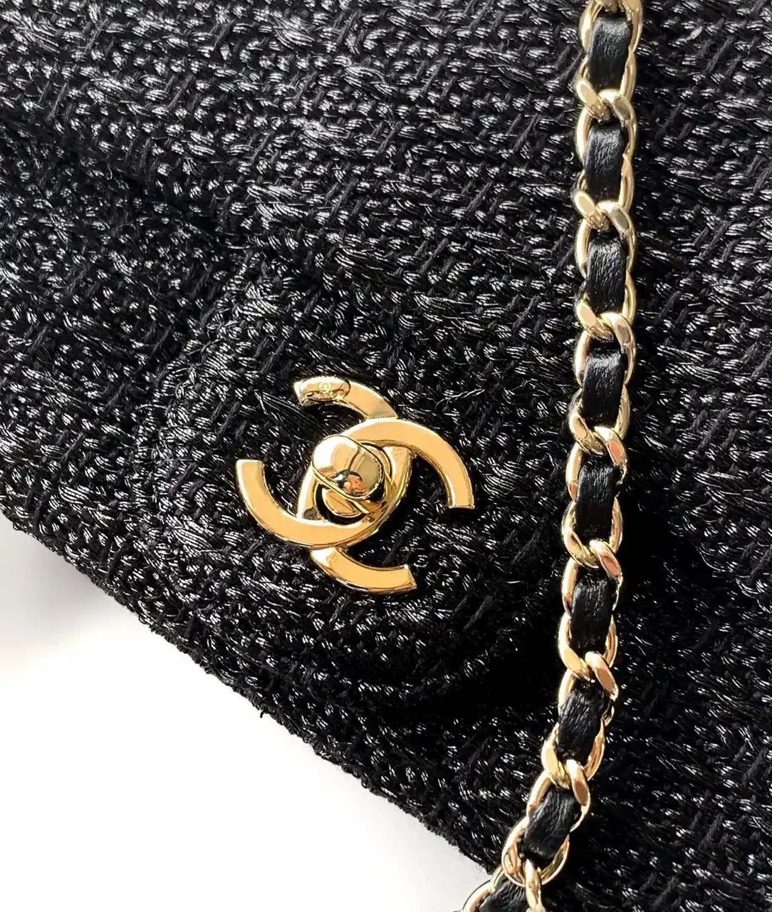 Chanel 25C AS5279 Flap bag Braided Lurex & Gold-Tone Metal Black