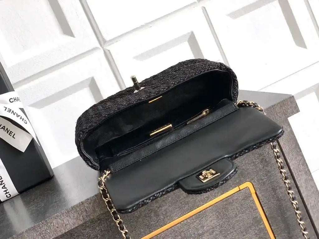 Chanel 25C AS5279 Flap bag Braided Lurex & Gold-Tone Metal Black