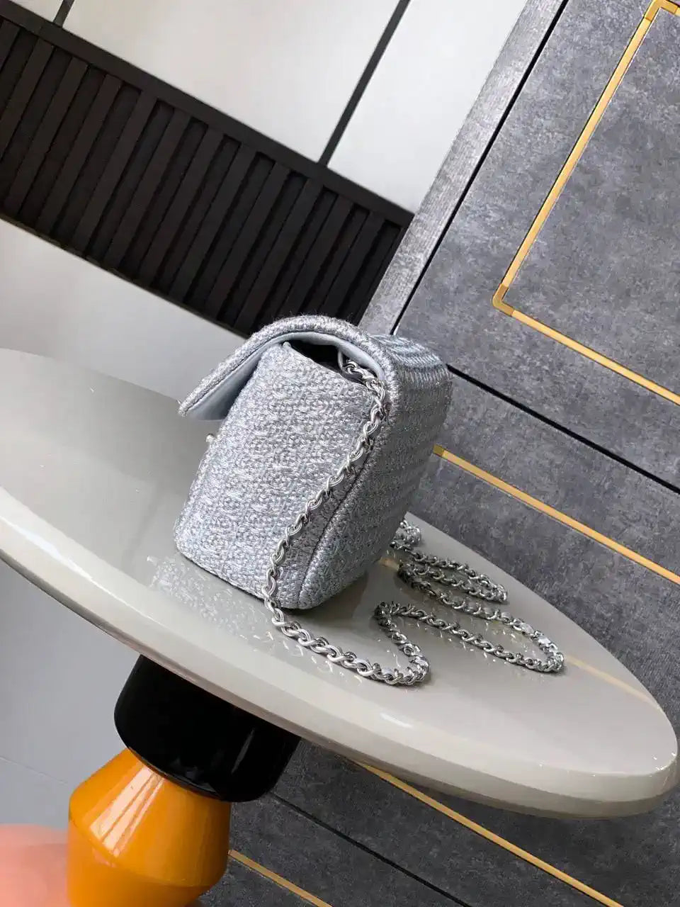 Chanel 25C AS5279 Flap bag Braided Lurex & Silver-Tone Metal
