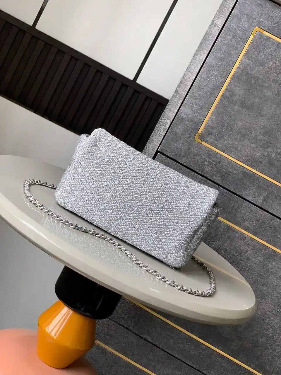 Chanel 25C AS5279 Flap bag Braided Lurex & Silver-Tone Metal