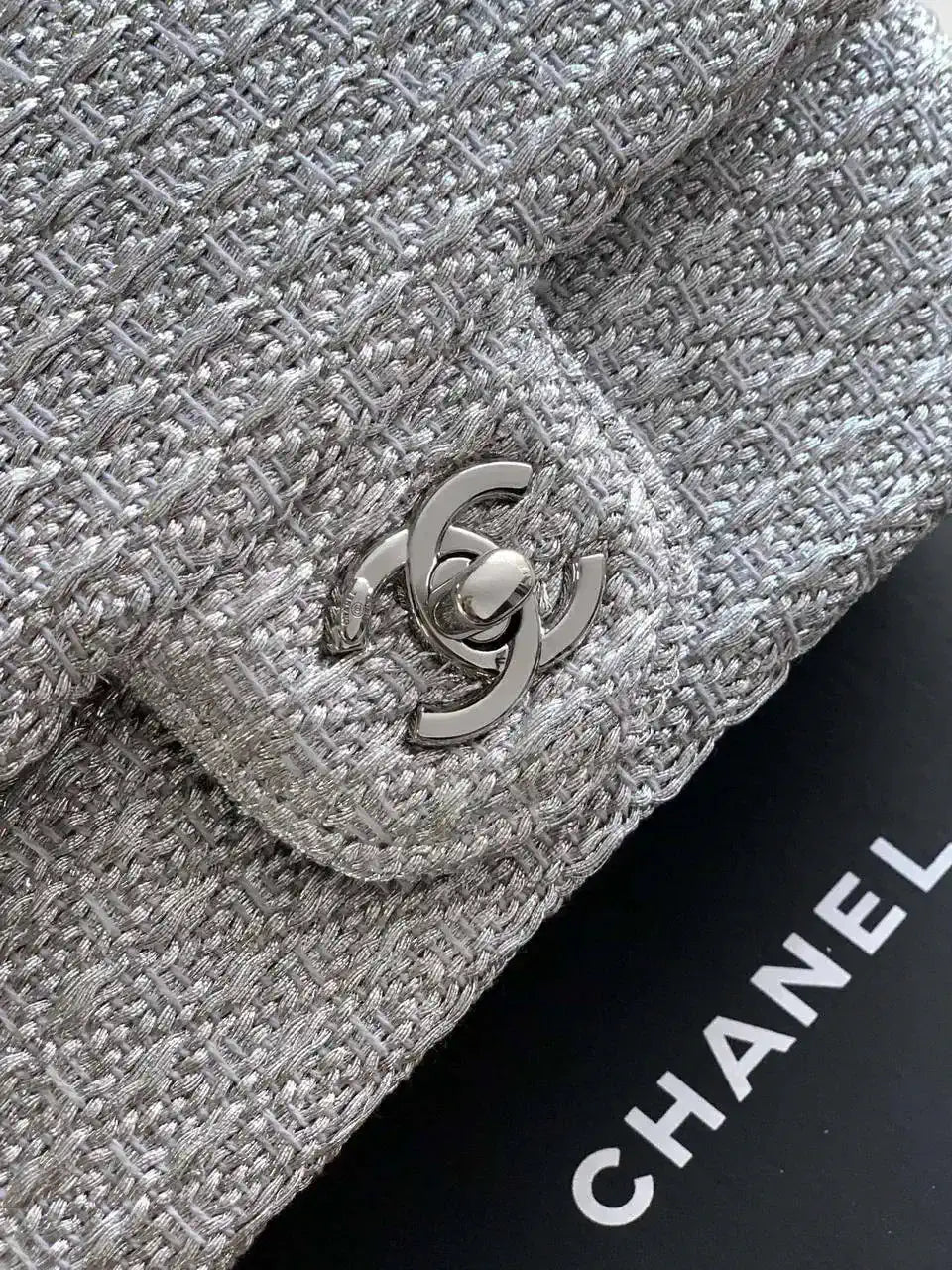 Chanel 25C AS5279 Flap bag Braided Lurex & Silver-Tone Metal