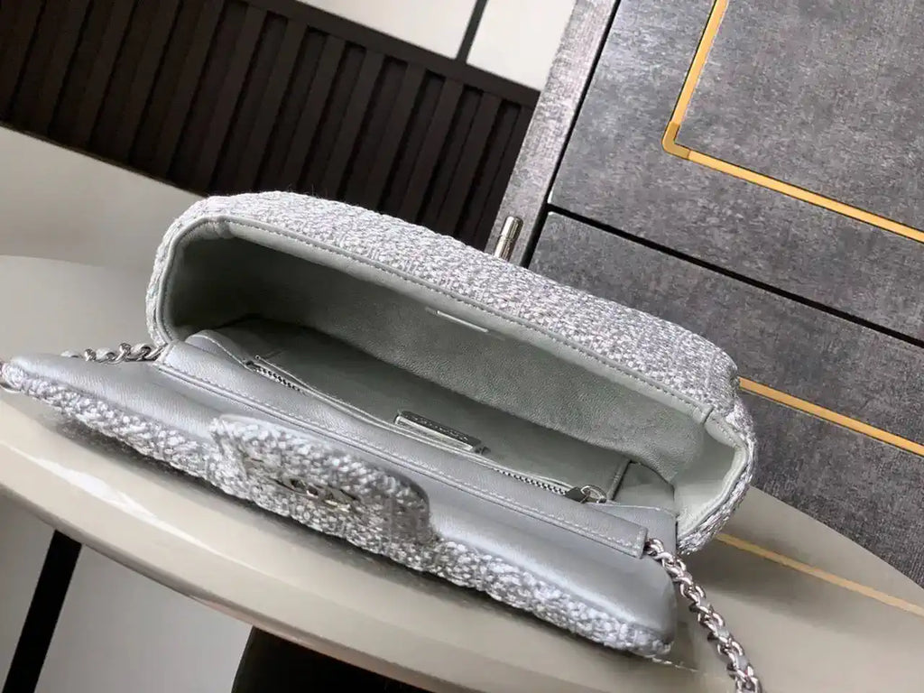 Chanel 25C AS5279 Flap bag Braided Lurex & Silver-Tone Metal