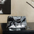 Chanel 25C Evening Butterfly Silver sequin mini AS4561 Lambskin Bag