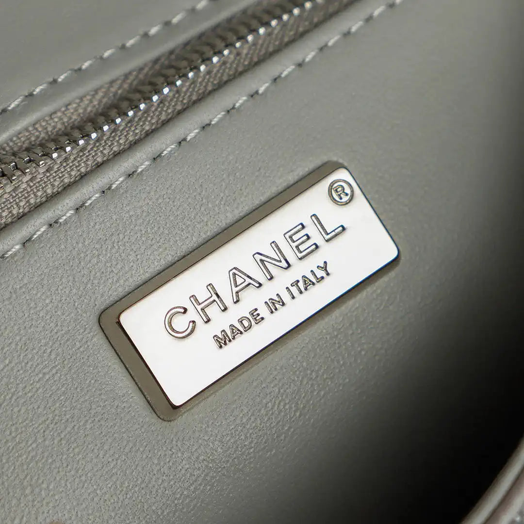 Chanel 25C Evening Butterfly Silver sequin mini AS4561 Lambskin Bag