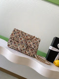 Chanel 25C Evening Flash Colorful Gold sequin mini AS4561 Brown Lambskin Bag