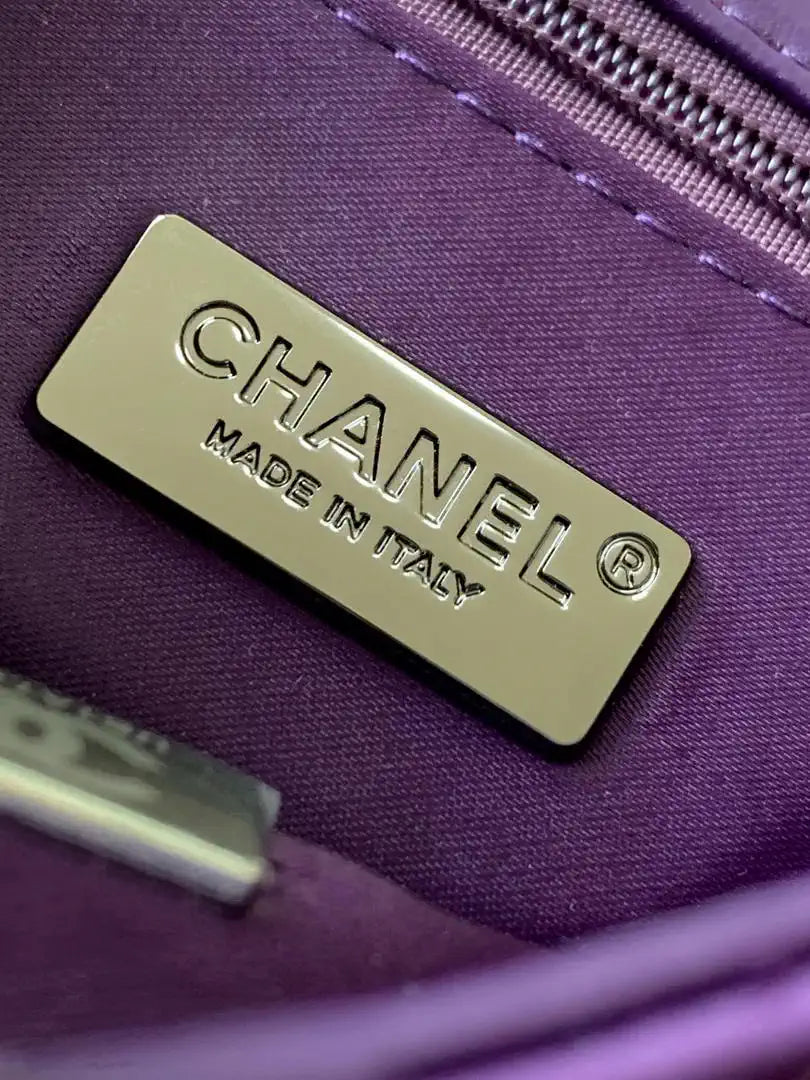 Chanel 25C Evening Flash Colorful Gold sequin mini AS4561 Purple Lambskin Bag