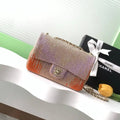 Chanel 25C Evening Flash Diamond sequin mini AS4561 Brown Lambskin Bag