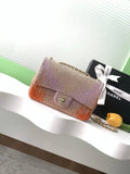 Chanel 25C Evening Flash Diamond sequin mini AS4561 Brown Lambskin Bag