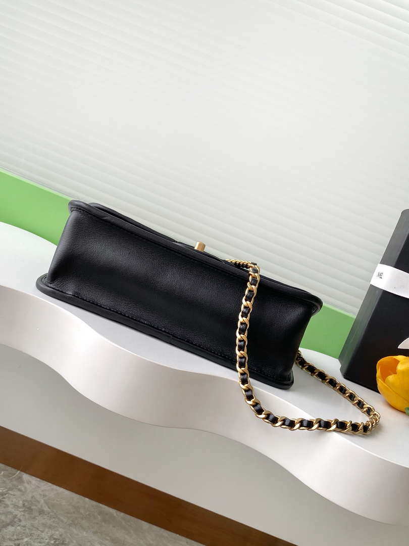 Chanel 25C Flap Bag Metallized Braided Calfskin & Gold-Tone AS4795 Black - Default Title - View 4