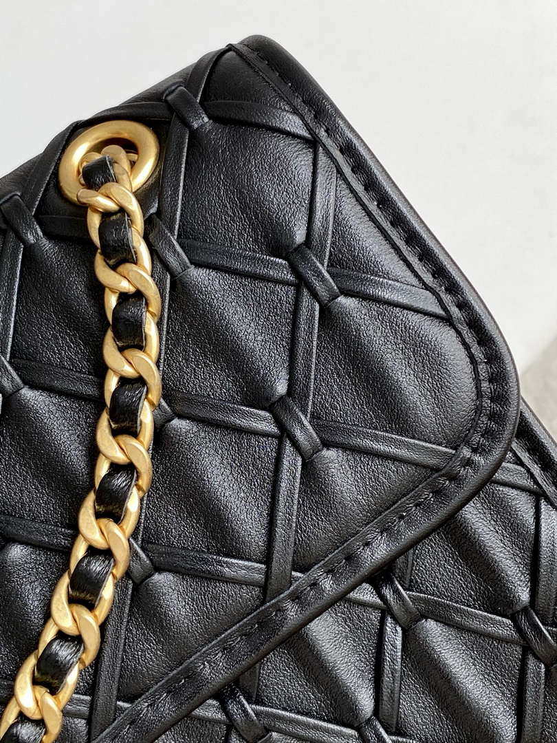 Chanel 25C Flap Bag Metallized Braided Calfskin & Gold-Tone AS4795 Black - Default Title - View 6