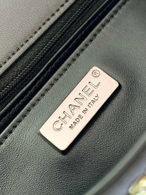 Chanel 25C Mini Classic Handbag A69900 letter shape Black shiny sequin - Default Title - View 9