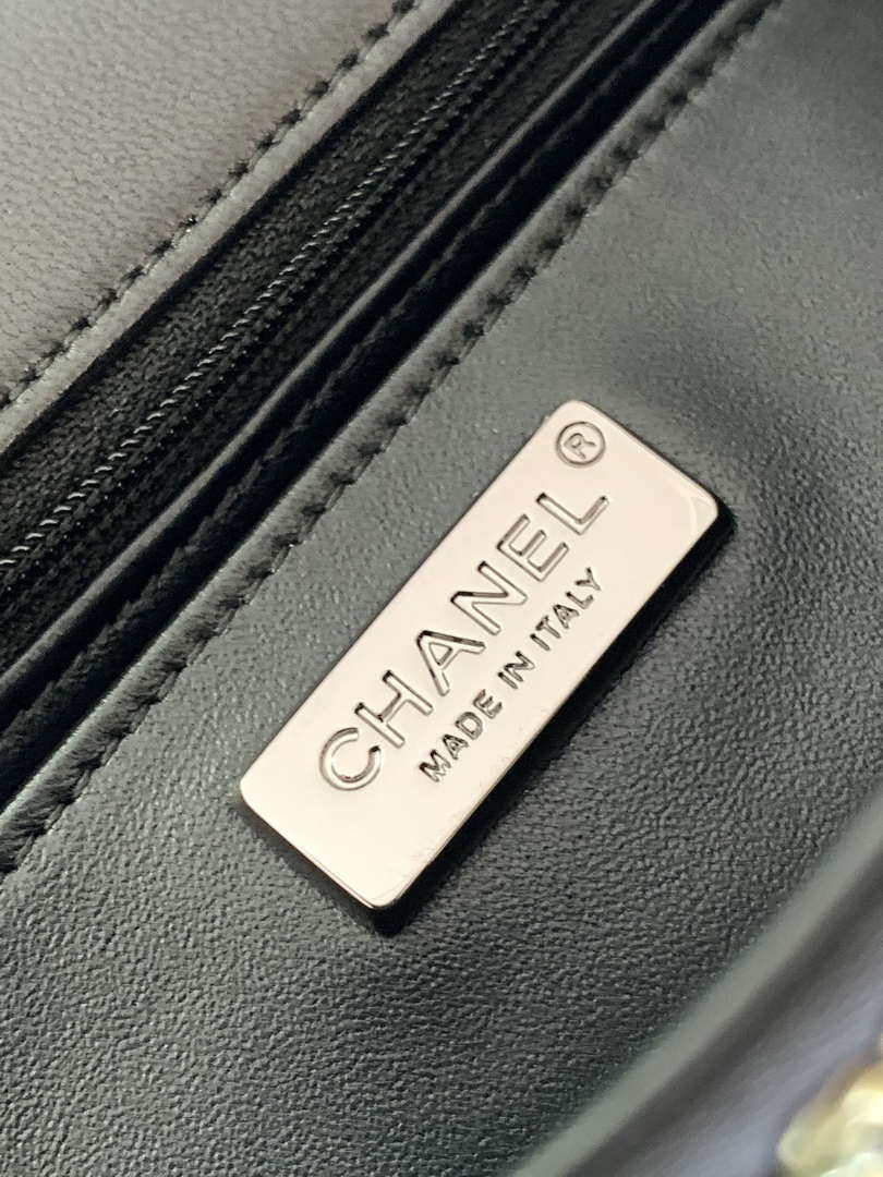 Chanel 25C Mini Classic Handbag A69900 letter shape Black shiny sequin - Default Title - View 9
