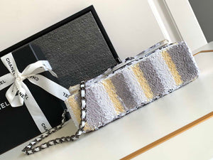 Chanel 25C Mini Classic Handbag A69900 letter shape Silver shiny sequin - Default Title - View 4
