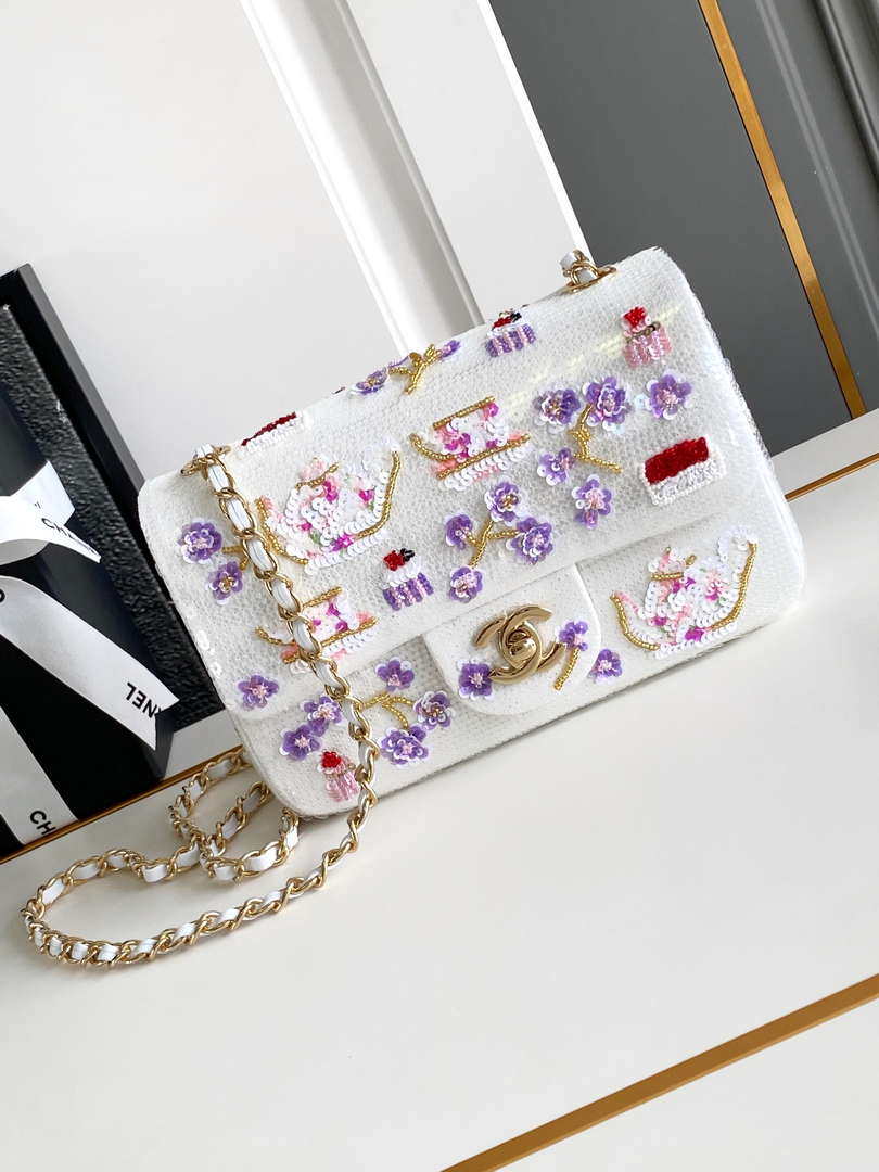 Chanel 25C Mini Flap Bag 20cm A69900 Super flash gradient sequin bag AS1116