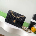 Chanel 25C Mini Flap Bag Metallized Braided Calfskin & Gold-Tone AS4797 Black - Default Title - View 1