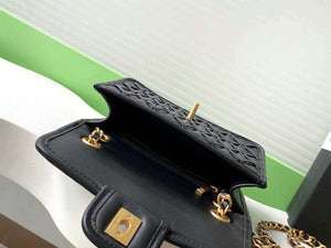 Chanel 25C Mini Flap Bag Metallized Braided Calfskin & Gold-Tone AS4797 Black - Default Title - View 9